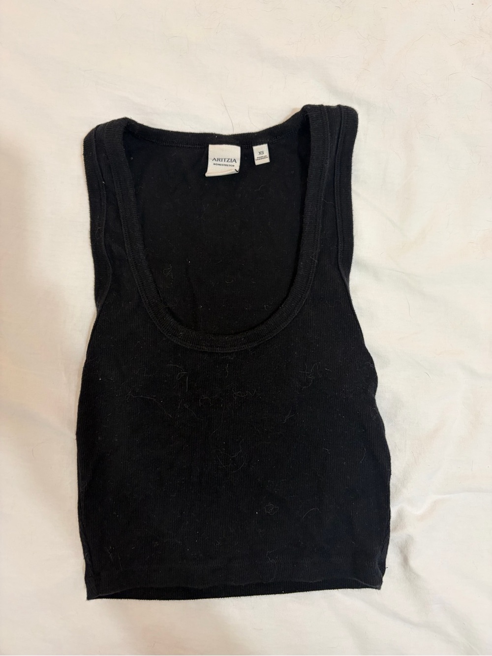 Aritzia Homestetch Black Ribbed Scoop Tank